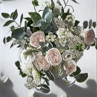 Bouquet rose inglesi lisianthus e dalie